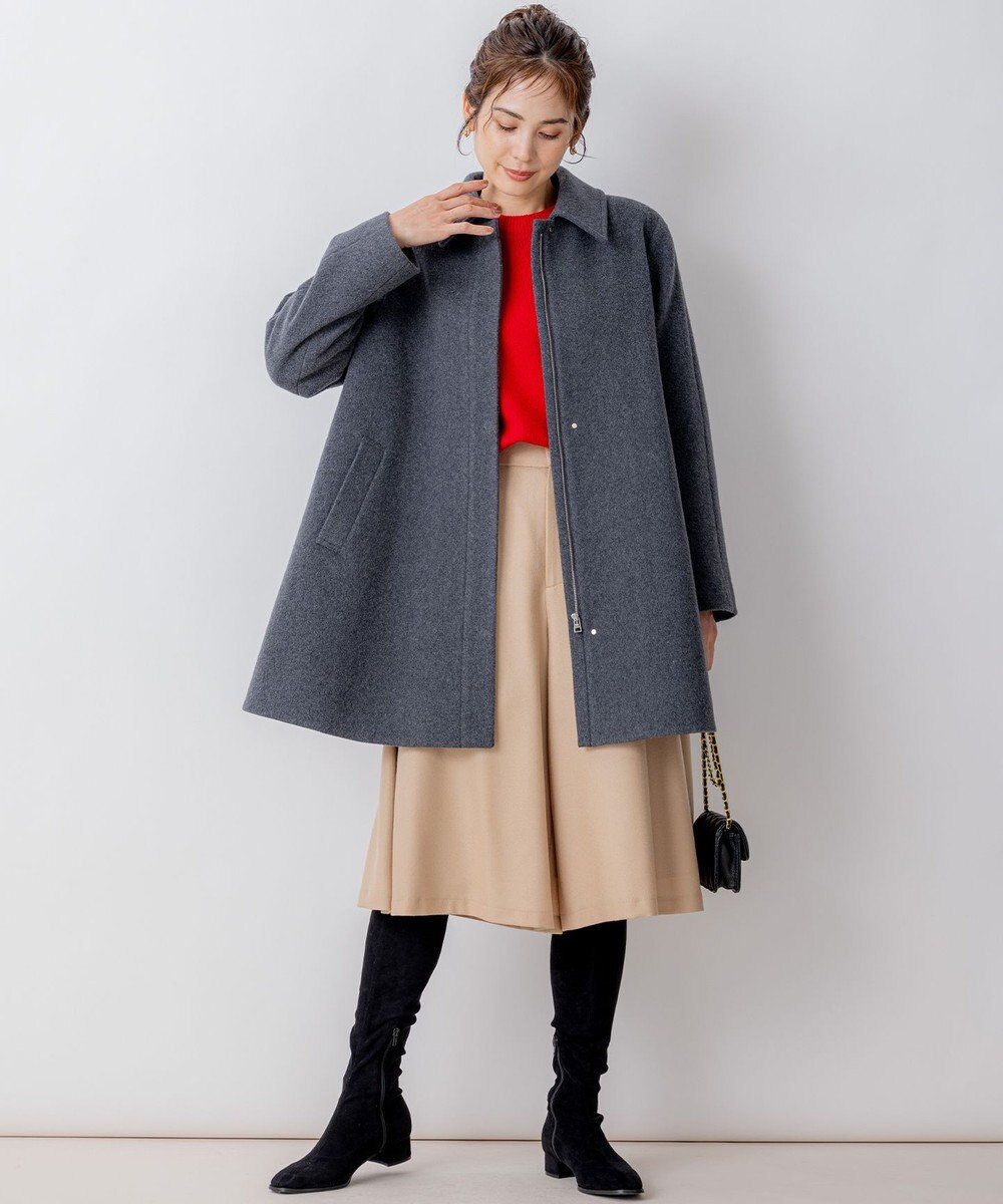 組曲 【WEB一部店舗限定】ウールジョーゼット キュロットパンツ 