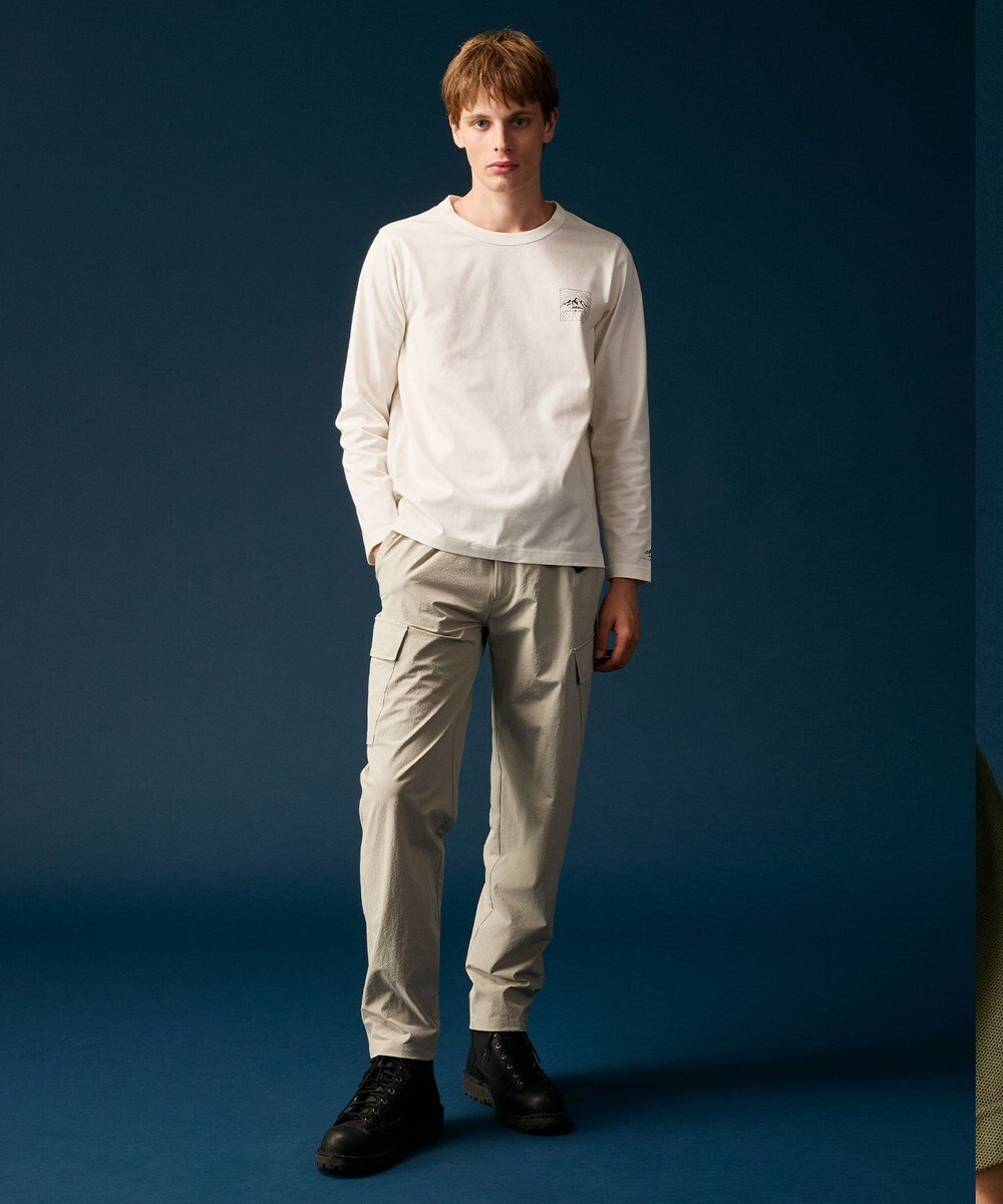 JOSEPH ABBOUD MOUNTAIN 【JAPANファブリック/吸水速乾】プレーティング天竺アウトドア Tシャツ 