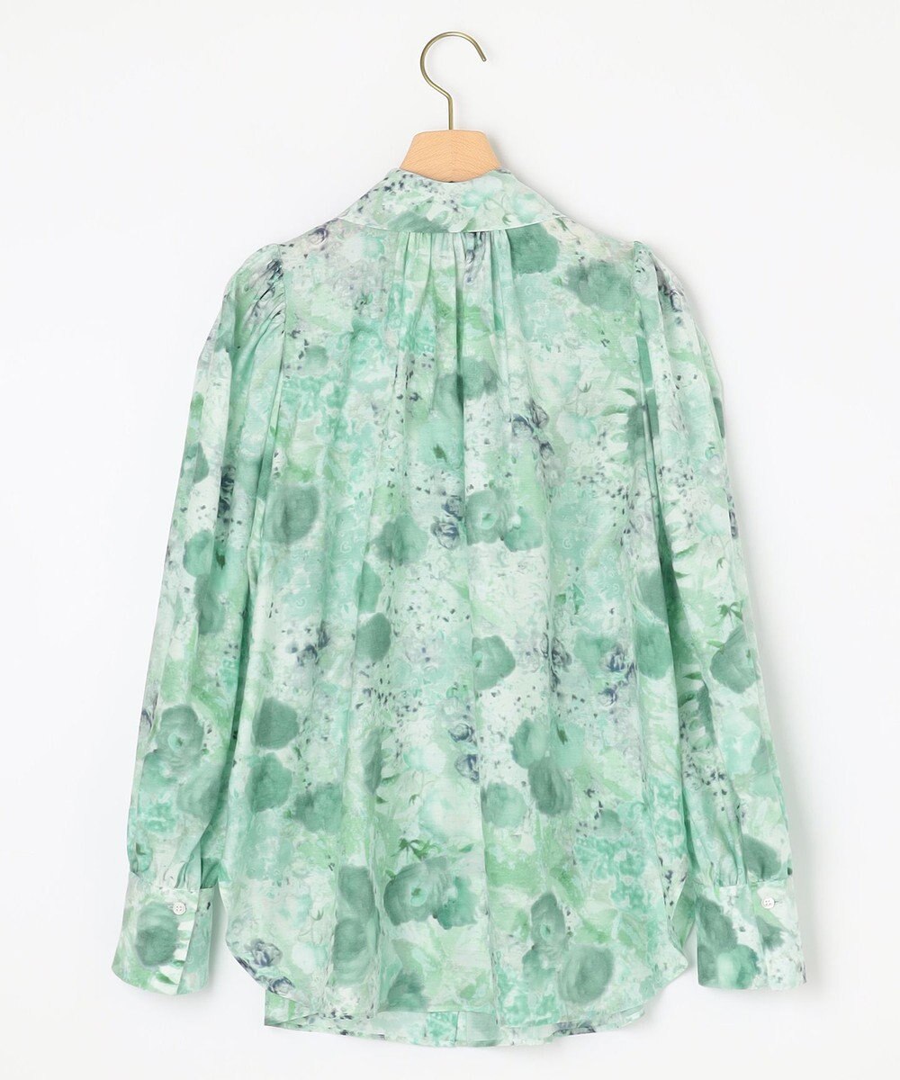 組曲 【前後着用可】ピオニーシフォンプリント ボウタイブラウス 