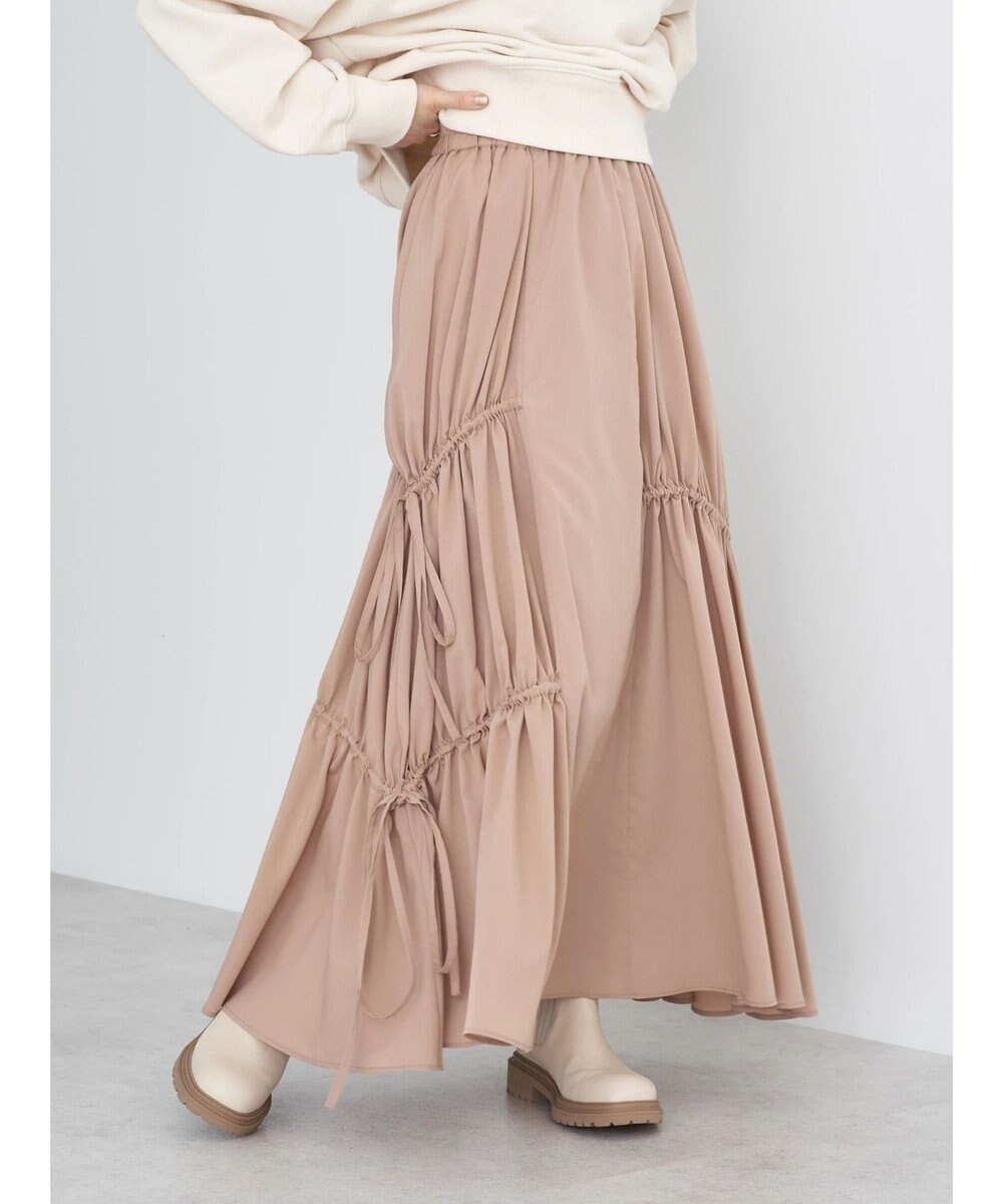 earth music&ecology ドロストギャザーフレアスカート 