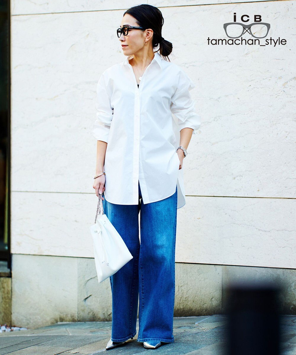 ICB L 【ICB×tamachan_style コラボ】 スタイルアップ ビッグシャツ 