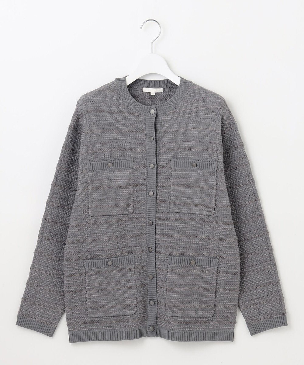 自由区 【WEB限定カラーあり・洗える】テクスチャーコットンブレンドニット アウター 