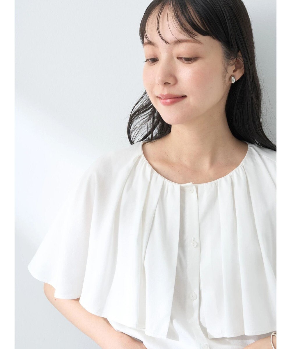 earth music&ecology ケープカラーブラウス 