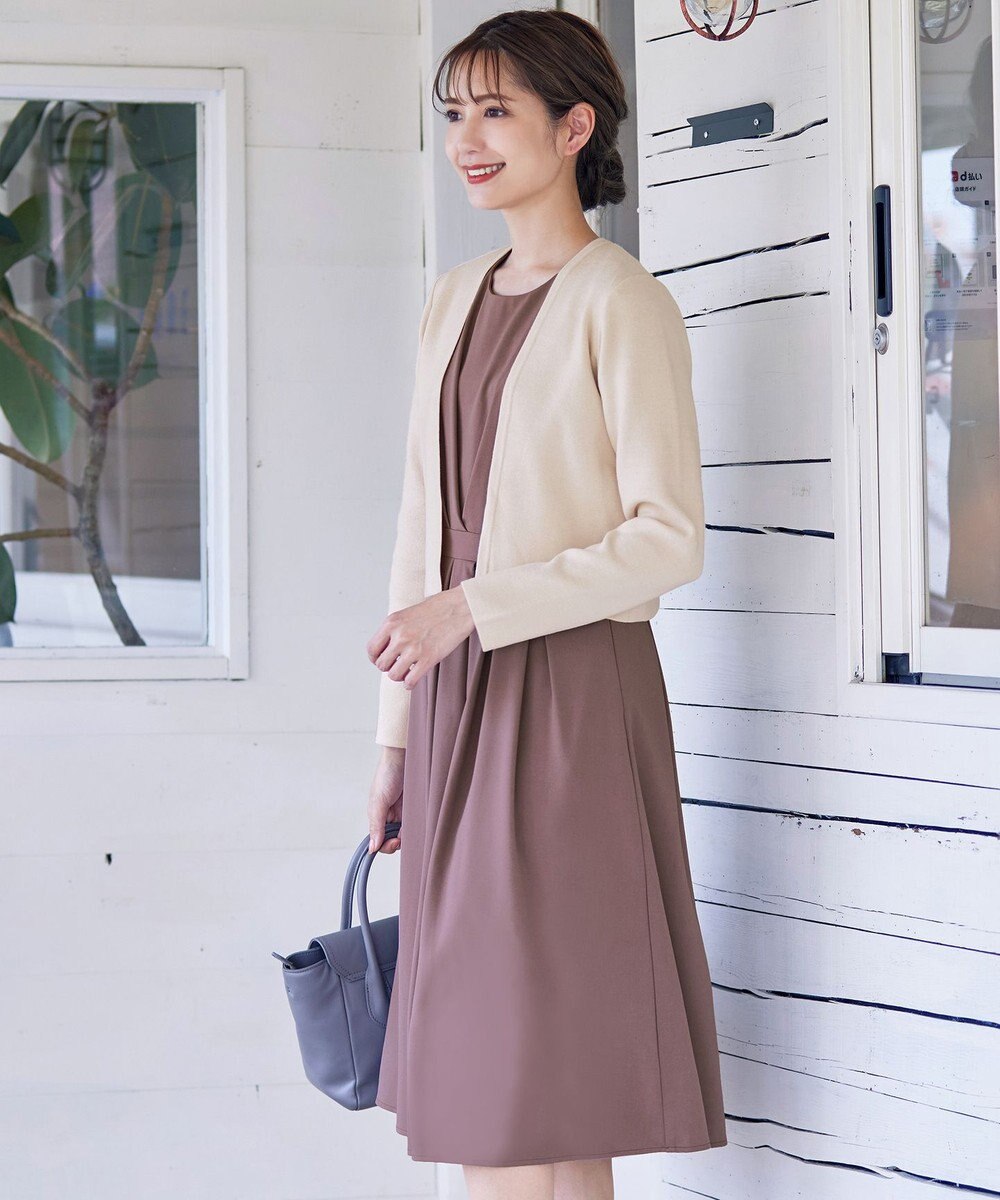 Tiaclasse L 【新色追加・洗える】ストレートショートニットボレロ 