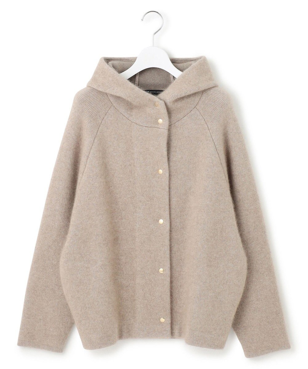 23区 ラクーンブレンドダブルフェイス ニット フーディー 