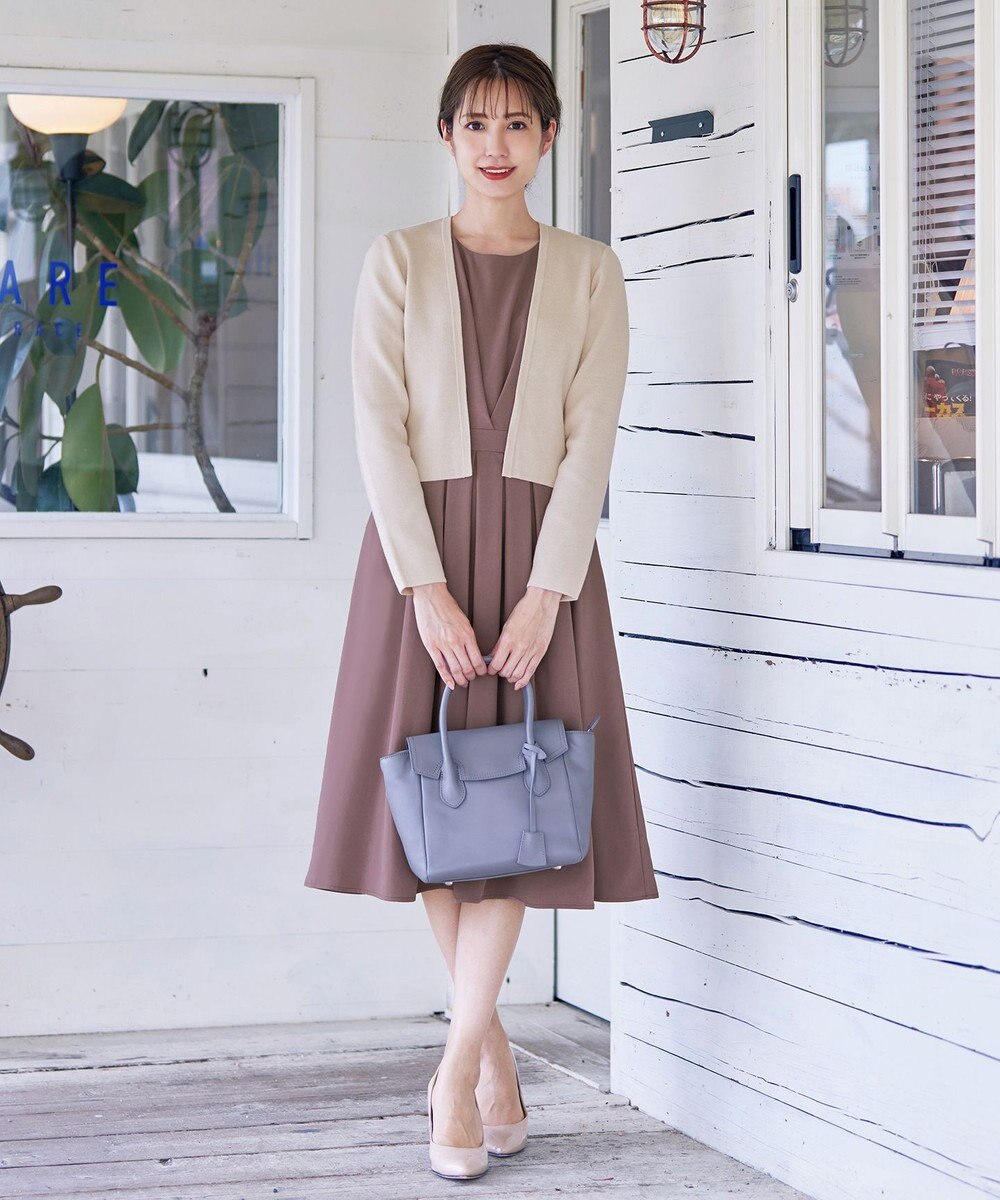 Tiaclasse L 【新色追加・洗える】ストレートショートニットボレロ 