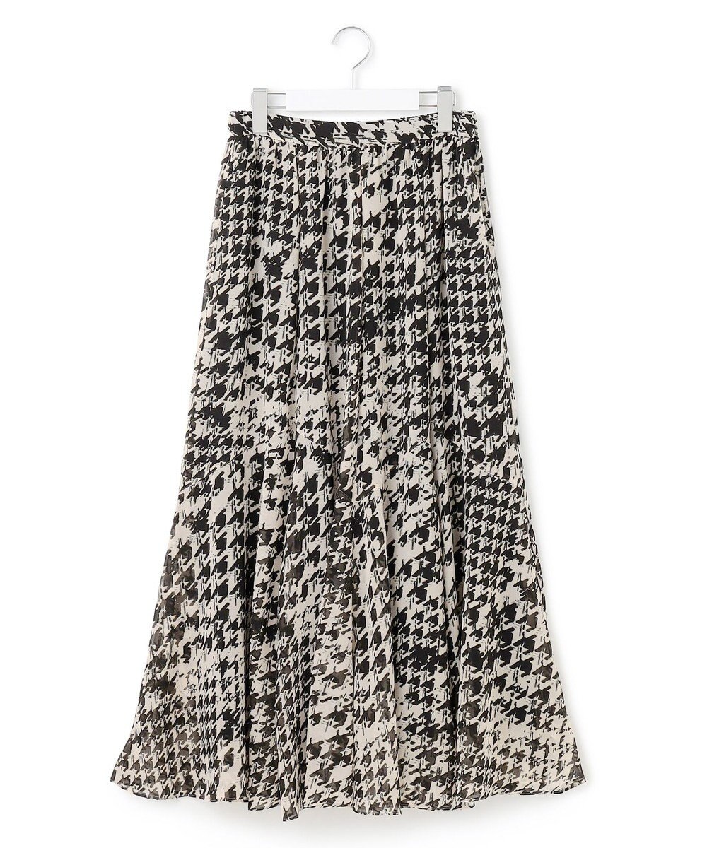 23区 S 【洗える】ハウンドトゥースアートプリント ギャザー スカート 