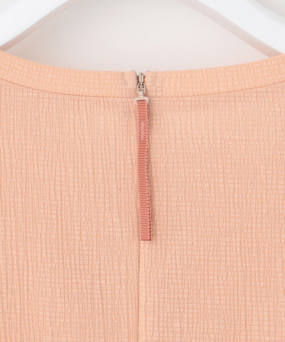 自由区 【洗える】リネンサッカーコンビペプラム カットソー 