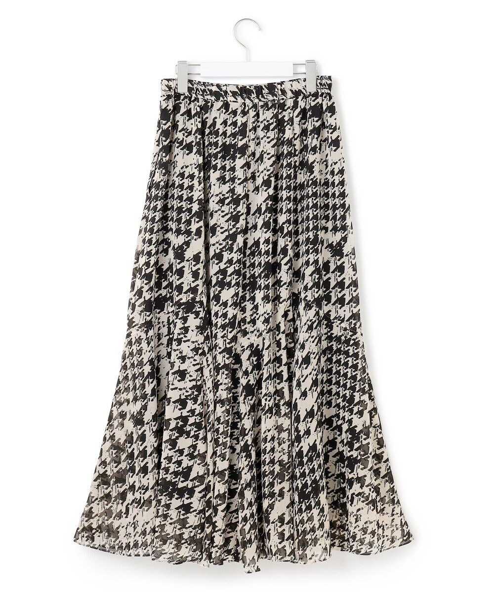 23区 S 【洗える】ハウンドトゥースアートプリント ギャザー スカート 