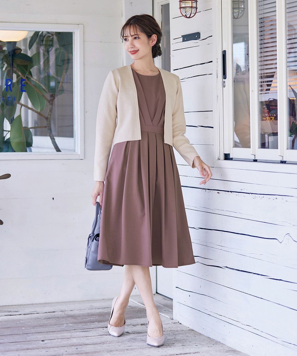 Tiaclasse L 【新色追加・洗える】ストレートショートニットボレロ 