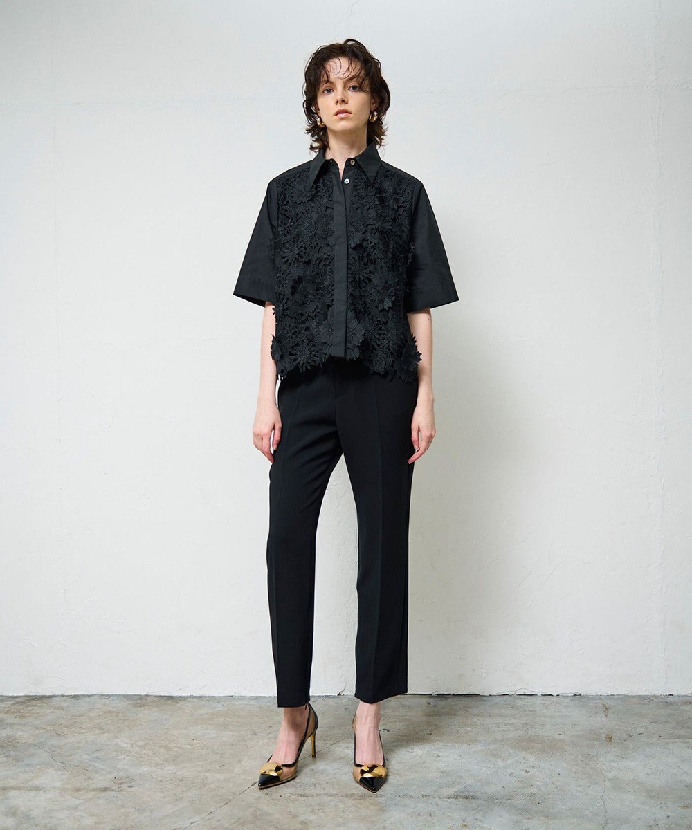 GRACE CONTINENTAL ダブルクロススリムパンツ 