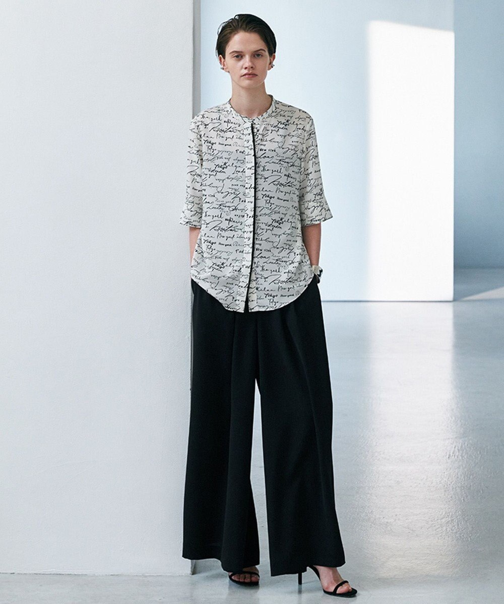 ICB 【30th ANNIVERSARY】5cityプリント バンドカラーブラウス 