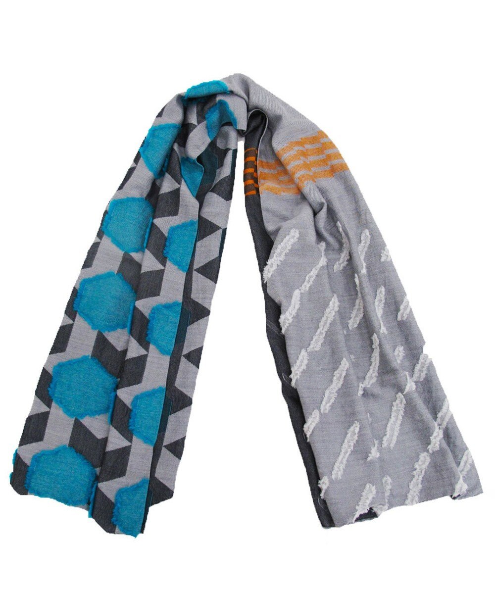 POLS ウールカットジャカードストール 