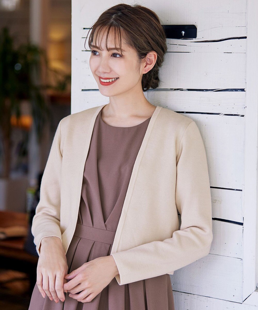 Tiaclasse L 【新色追加・洗える】ストレートショートニットボレロ 