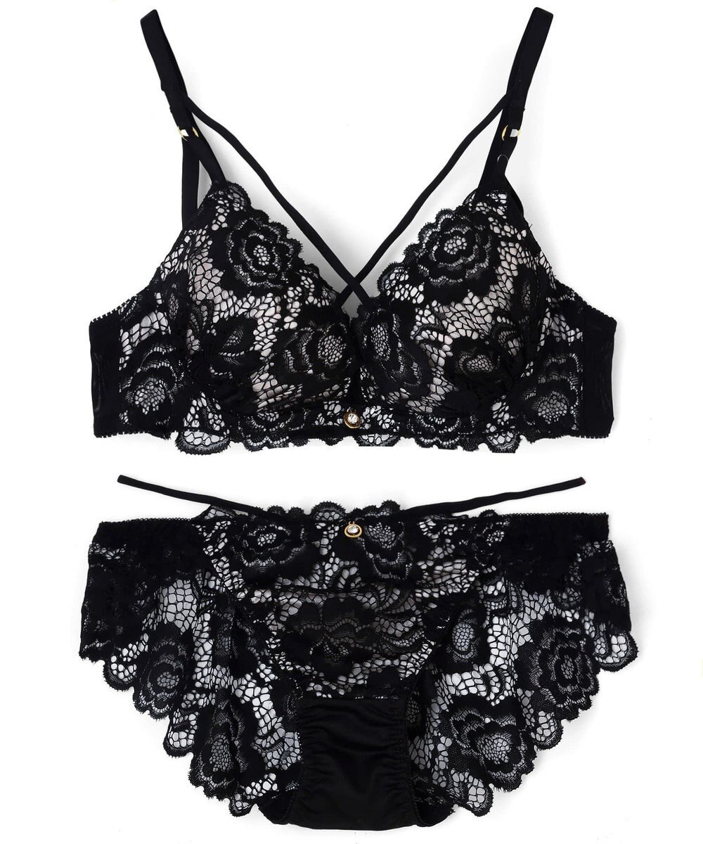 San-ai Resort（三愛水着楽園） 【WEB限定】【プチプラブラセット】純欲レーシーBIGクロスブラジャー＆ショーツセット 【northerly】 