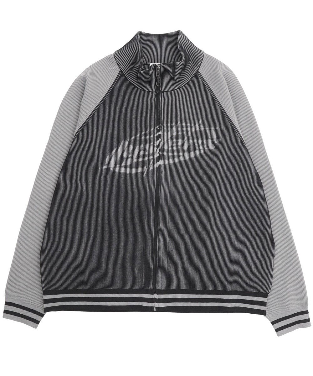 WEGO 【ユニセックス着用ITEM/MLサイズ展開】ラグラングラフィックニットブルゾン 