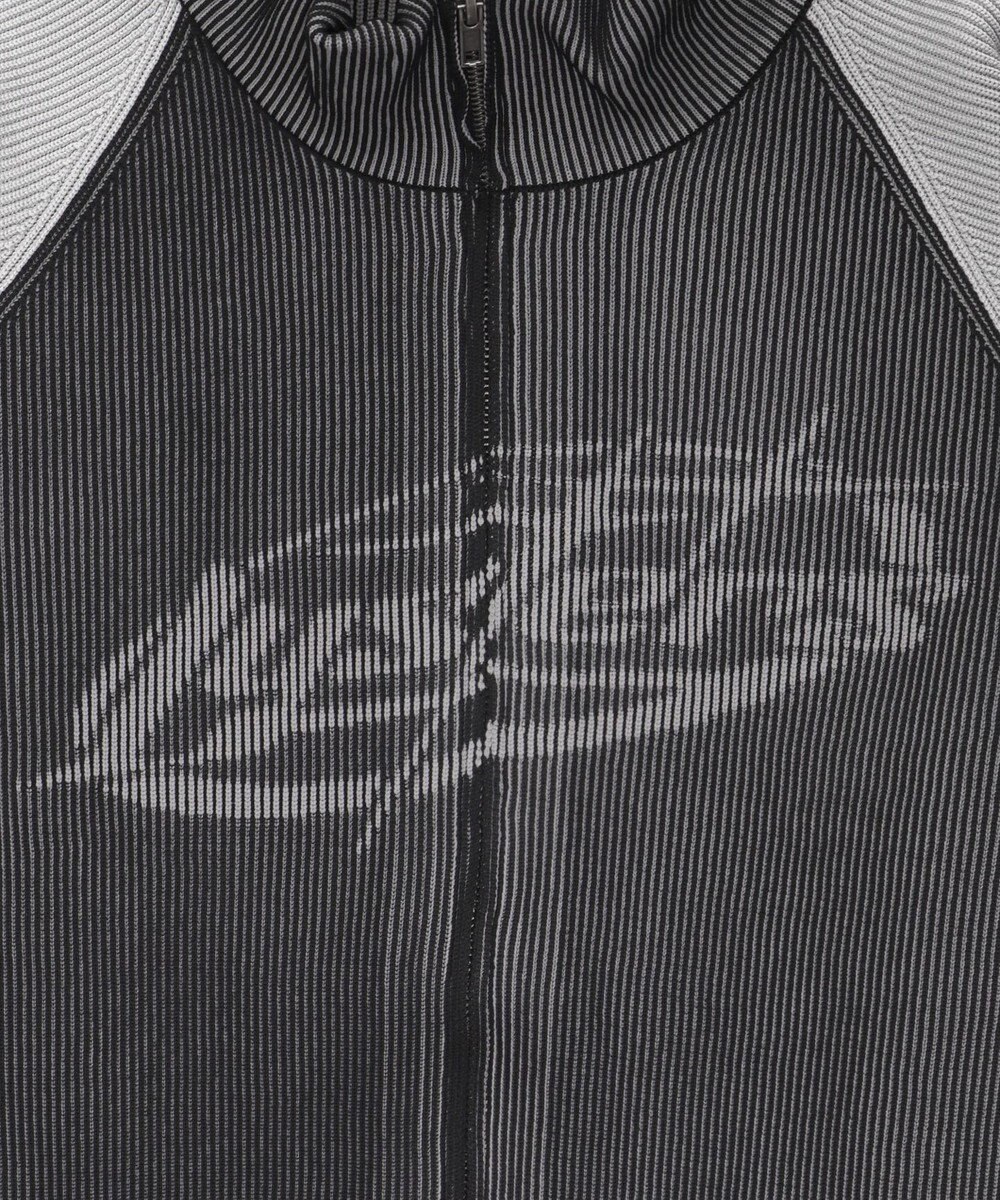 WEGO 【ユニセックス着用ITEM/MLサイズ展開】ラグラングラフィックニットブルゾン 