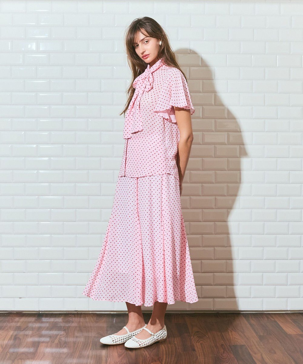 GRACE CONTINENTAL ドットジャガードボウタイブラウス 