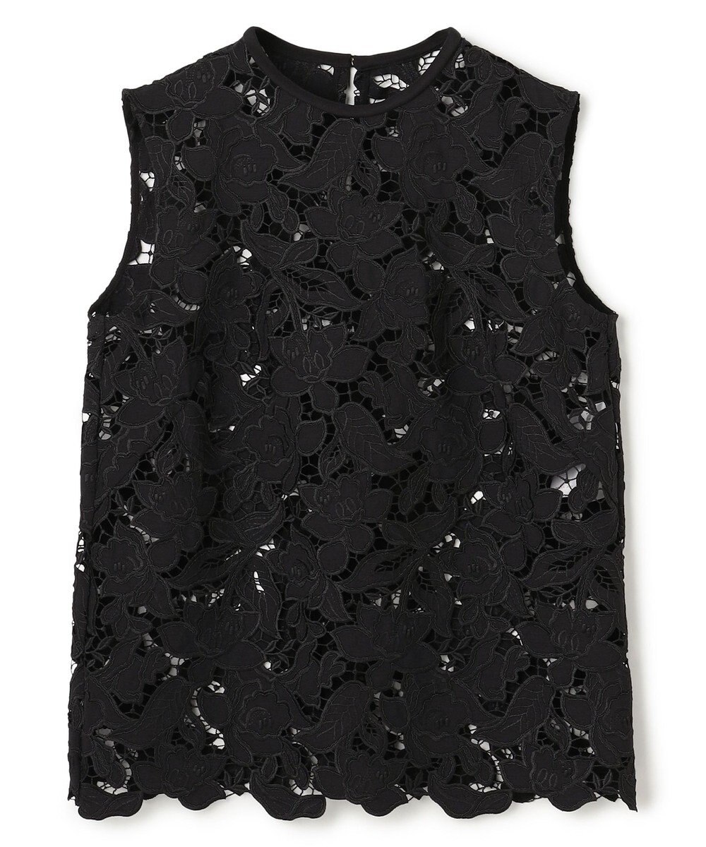 BEIGE， CITRINE / エンブロイダリーレースノースリーブブラウス 