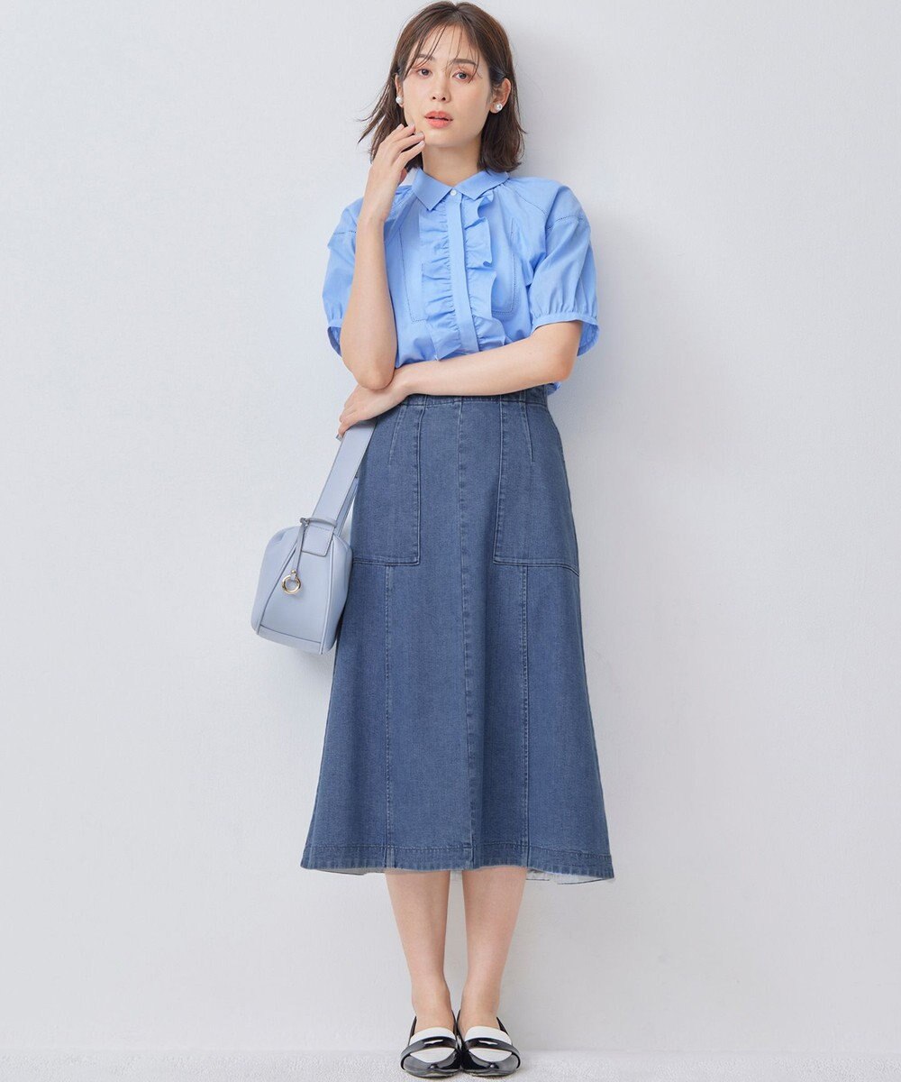 組曲 【WEB限定】ナチュラルローン フリルブラウス 