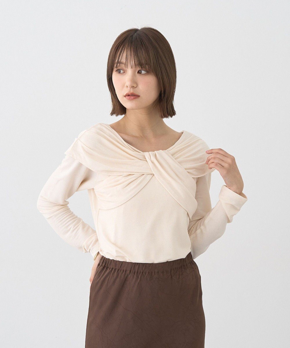 earth music&ecology リボンライクドレーププルオーバー 