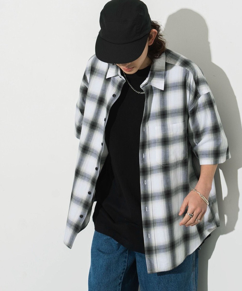 WEGO オンブレチェックシャツ（S） 