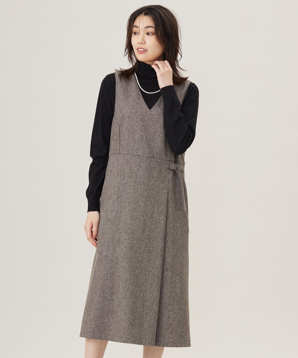 J.PRESS LADIES L 【WEB限定カラーあり】ツイードツイル ジャンパー ドレス 