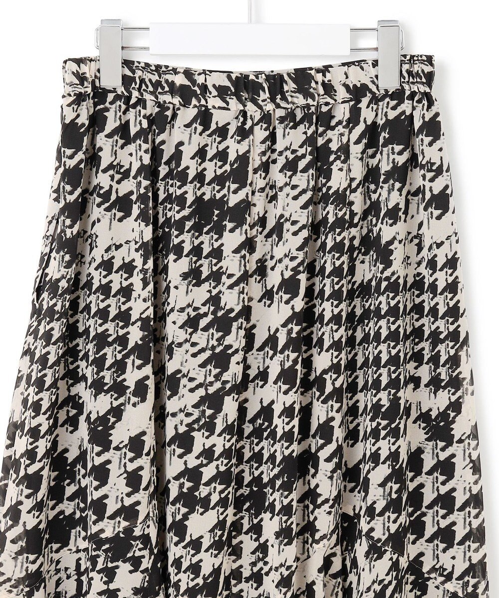 23区 S 【洗える】ハウンドトゥースアートプリント ギャザー スカート 