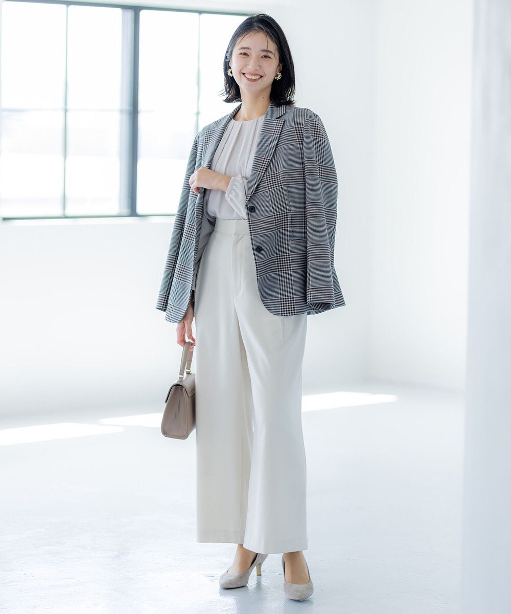 組曲 T/Rツイルストレッチ ワイドパンツ 