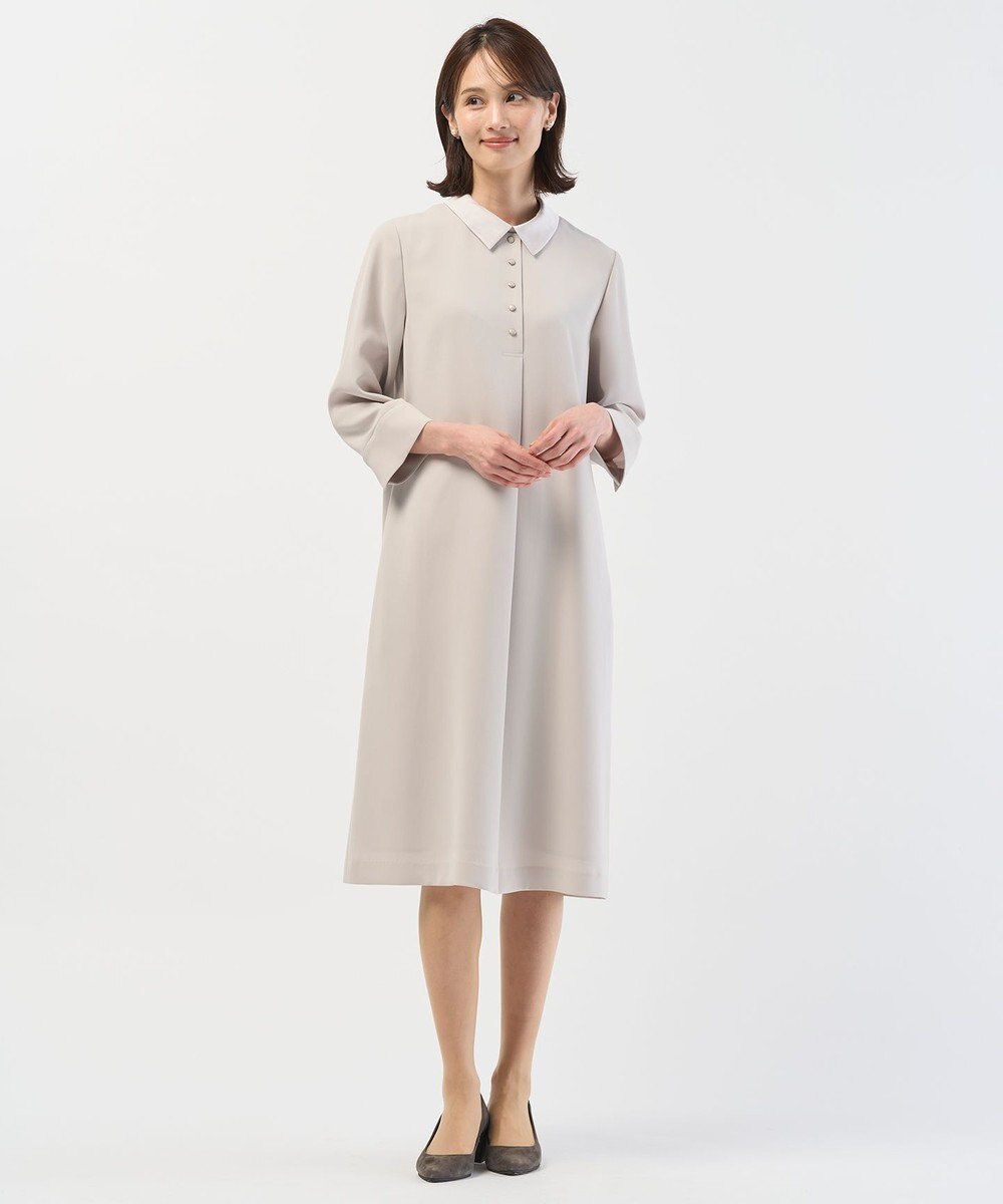 J.PRESS LADIES S 【2way】セラテリーダブルクロス 襟付き ワンピース 