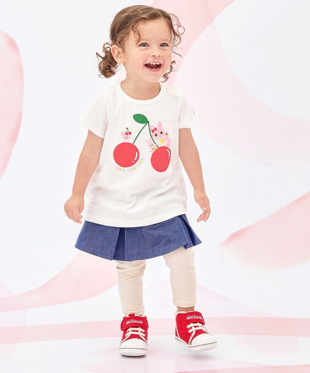 MIKI HOUSE HOT BISCUITS 【80-120cm】キャビット×さくらんぼ 半袖Tシャツ 