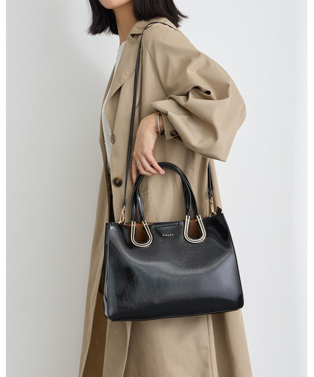 MioFIRANO ホースシューエナメルハンドバッグ 2WAY　FIRANO フィラノ 