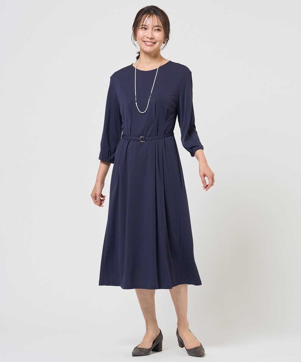 J.PRESS LADIES トリアセスムース フレア ワンピース 