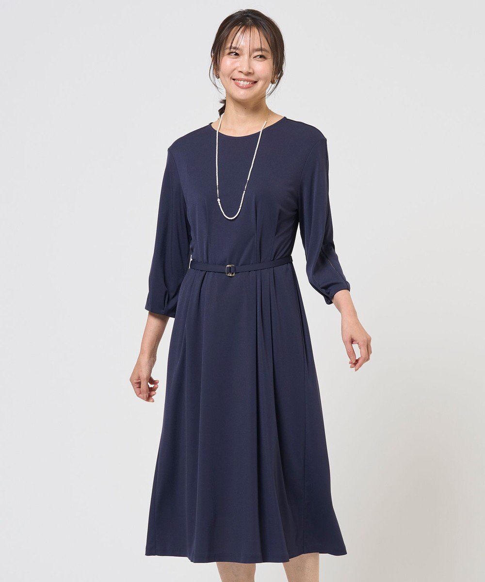 J.PRESS LADIES トリアセスムース フレア ワンピース 