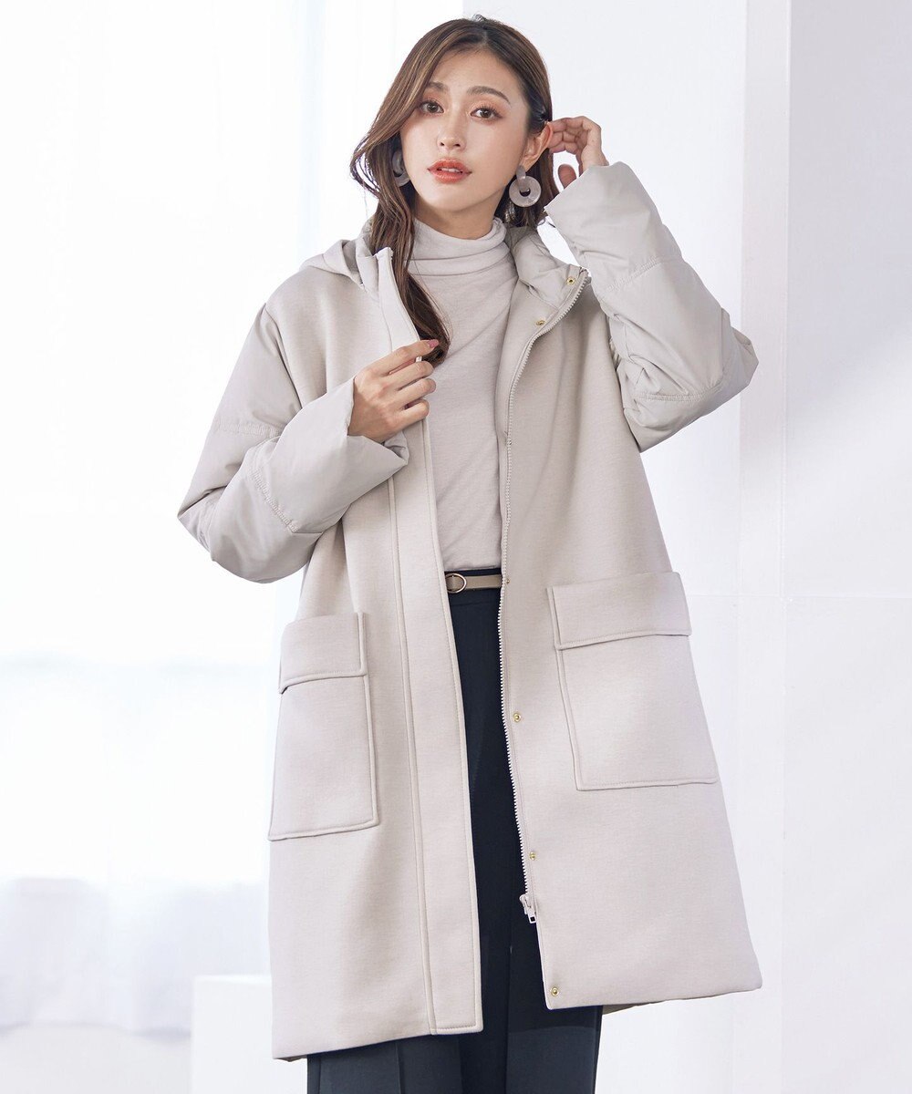 Tiaclasse ファイバーダウン×ダンボール異素材ロングコート 