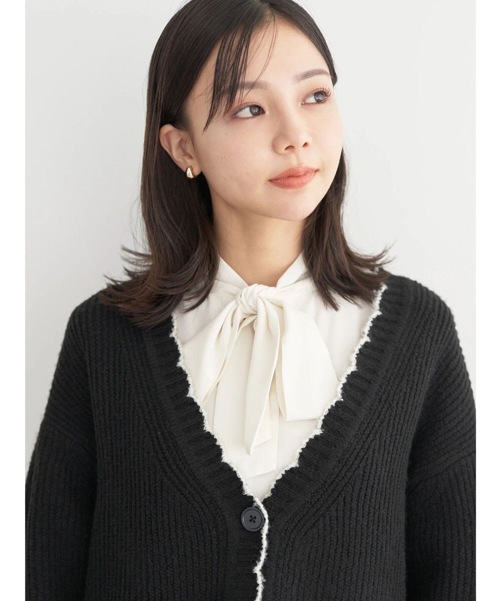 earth music&ecology スカラップニットカーディガン 