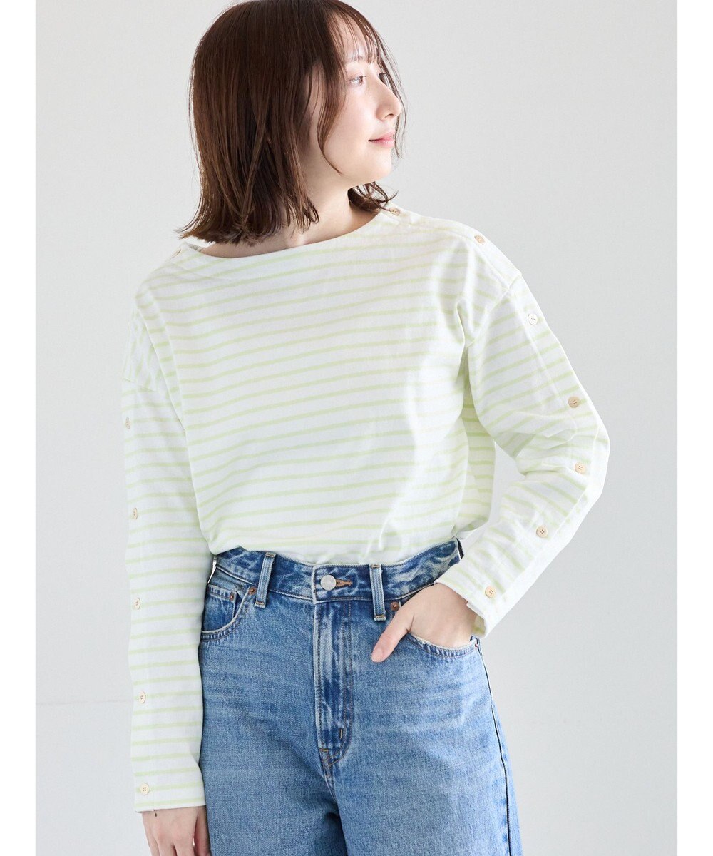 Te chichi ショルダー釦ボーダーカットソー 