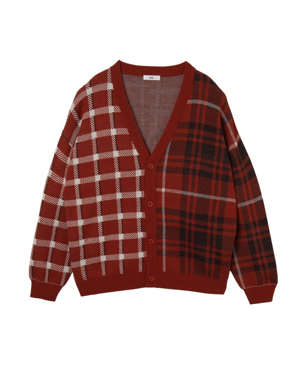 WEGO リラックスフィットパターンカーディガン 