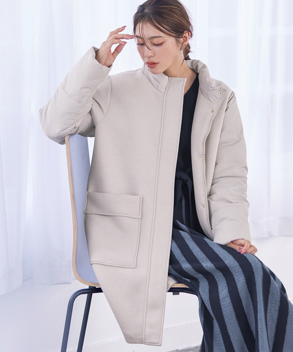 Tiaclasse ファイバーダウン×ダンボール異素材ロングコート 