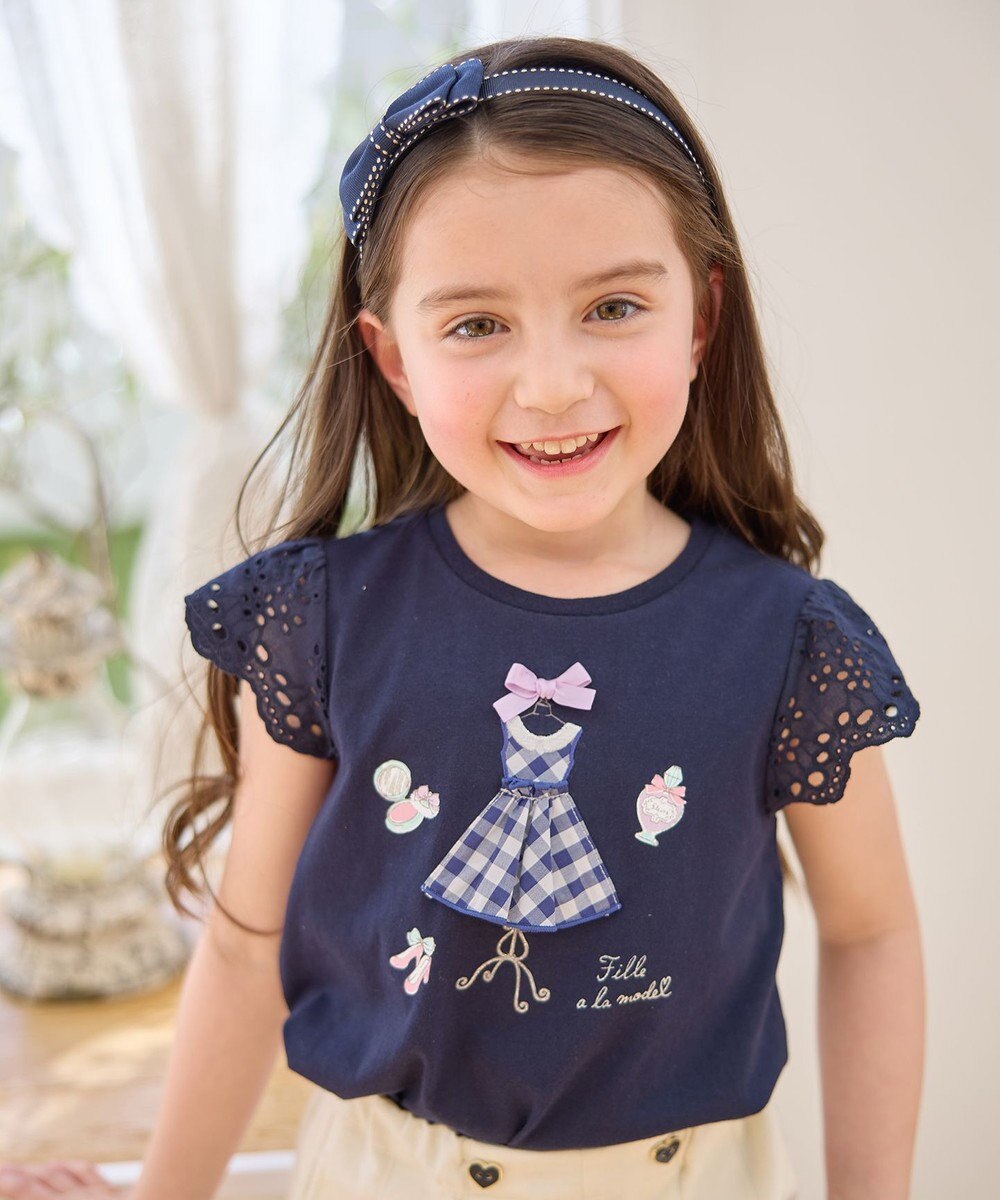 ANY KIDS ドレス アップリケ Tシャツ 