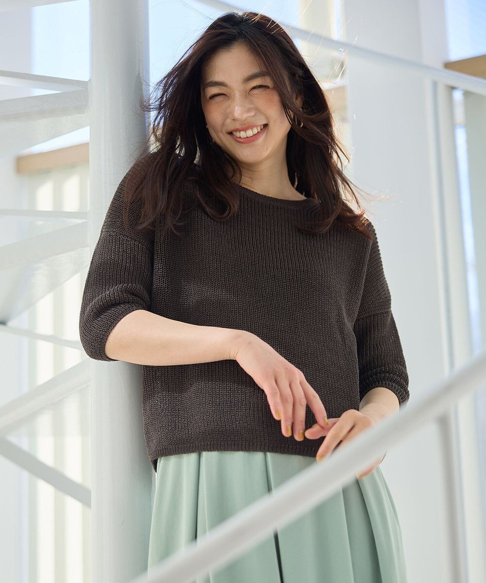 ANY 【洗濯機可/アンチピリング】ギマハーフスリーブニット 