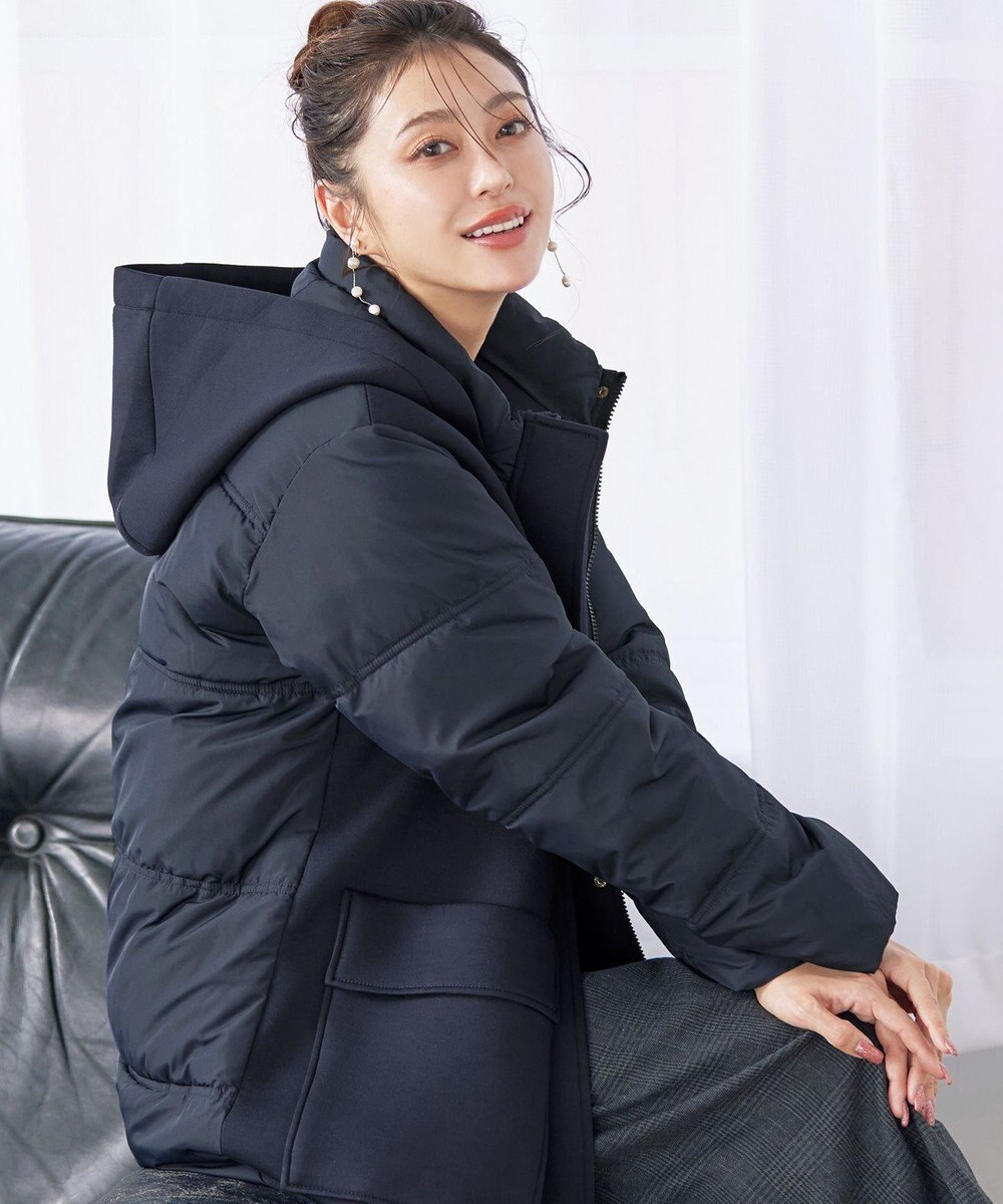 Tiaclasse ファイバーダウン×ダンボール異素材ロングコート 