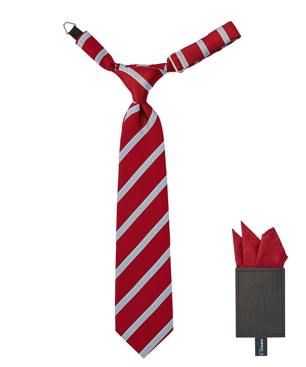 MIKI HOUSE HOT BISCUITS 【ミキハウス】 ストライプ柄ネクタイ(ポケットチーフ付) 