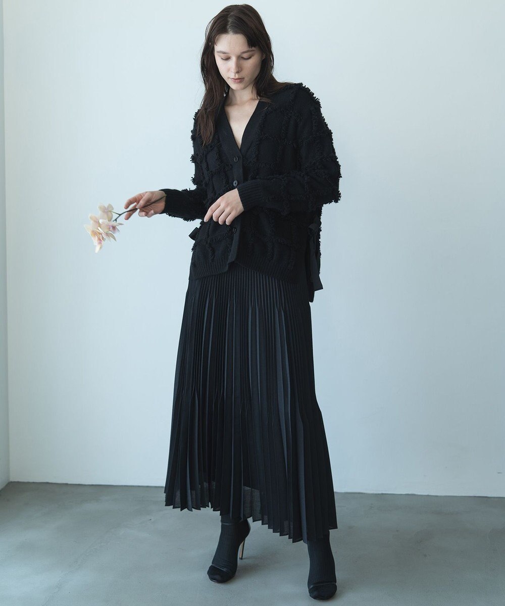 自由区 【カトリエムブーケ】Check frange フリンジカーディガン 