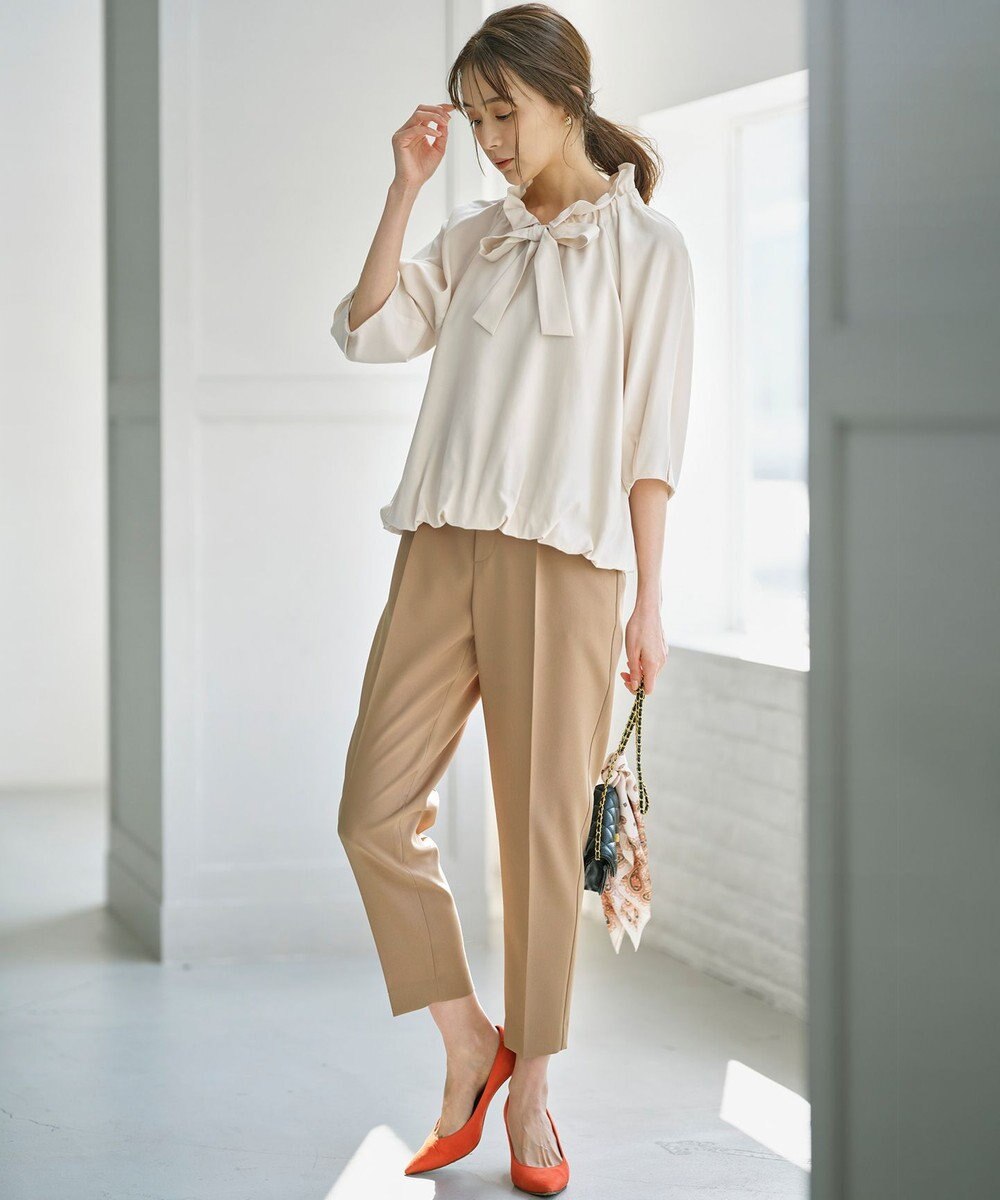 組曲  ギャザーリボン バルーンブラウス 