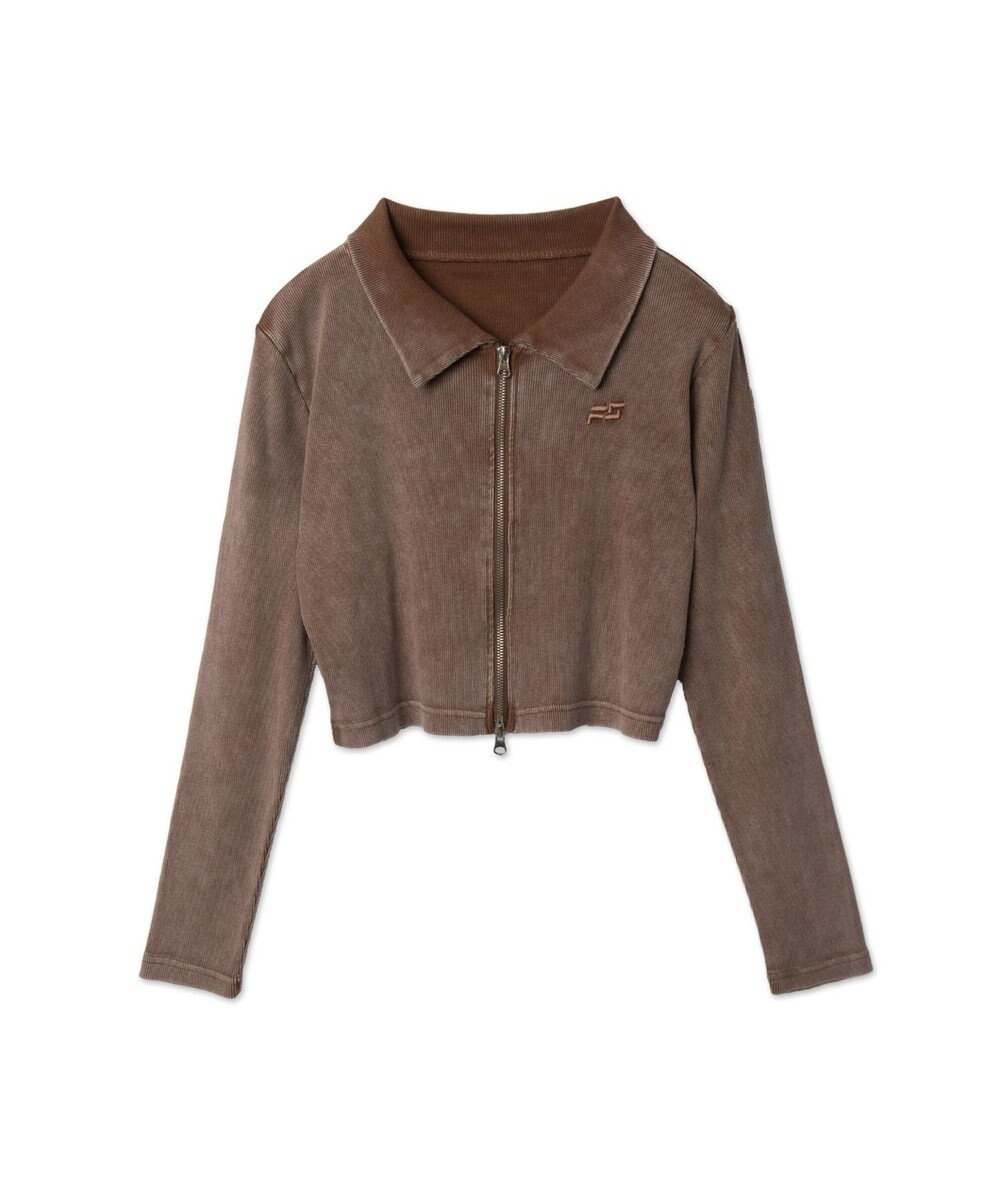 WEGO ヴィンテージウォッシュWZIPトップス 