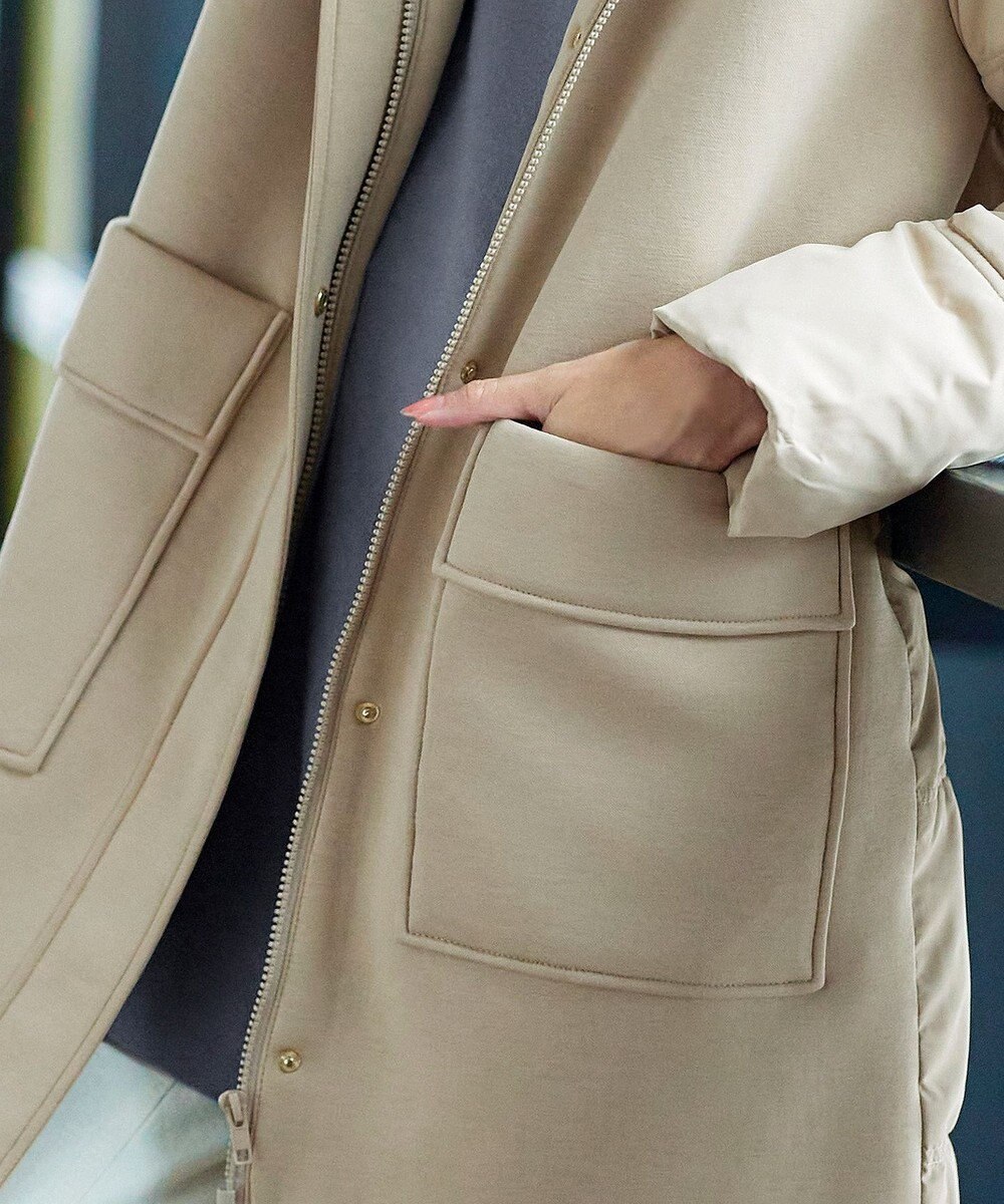 Tiaclasse ファイバーダウン×ダンボール異素材ロングコート 