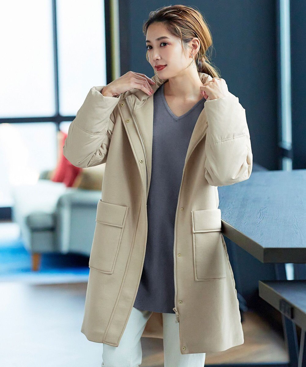 Tiaclasse ファイバーダウン×ダンボール異素材ロングコート 