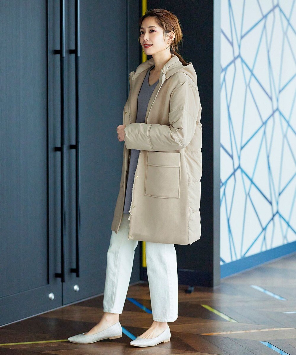 Tiaclasse ファイバーダウン×ダンボール異素材ロングコート 