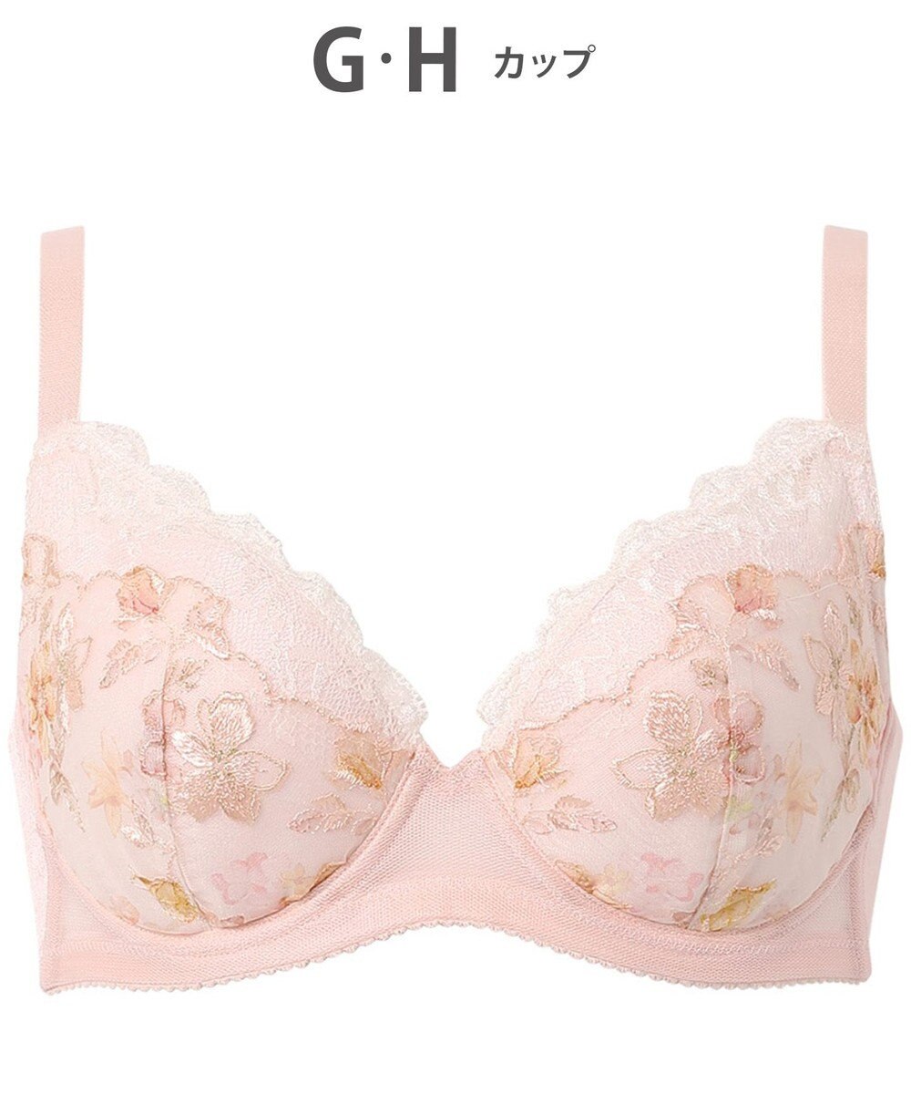 WACOAL 【小さく見せるブラ】 レーシィ ブラジャー 着やせ効果 コンパクトにメイク バストの突出をおさえる 背中の段差を軽減 大きいサイズ レディース BRB453 /ワコール 